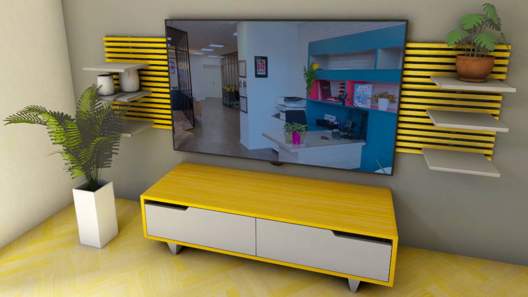 Vue du salon avec TV